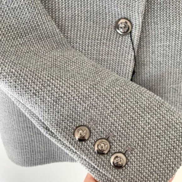 ZARA Grey Knit Structured Blazer - Picture 4 of 5